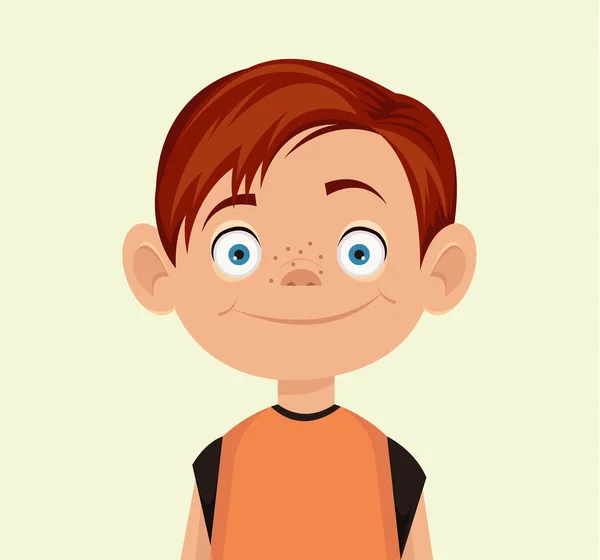 Kleine jongen platte illustratie vector — Stockvector