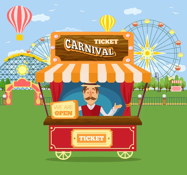 Eğlence Parkı. Vektör düz çizim