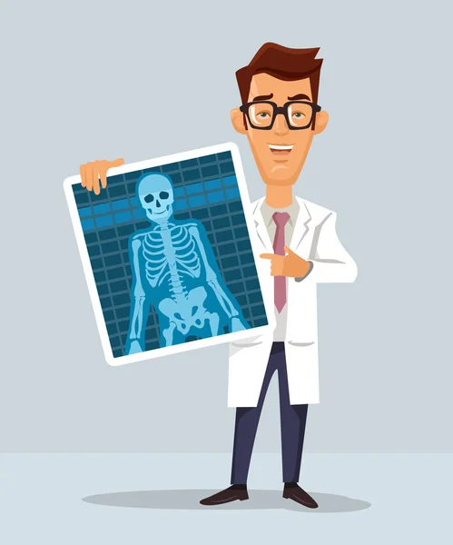 Doctor with x-ray. Vector flat illustration — Stock Vector