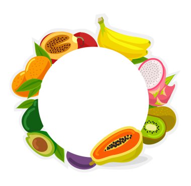 Vektör meyve çerçeve çizim