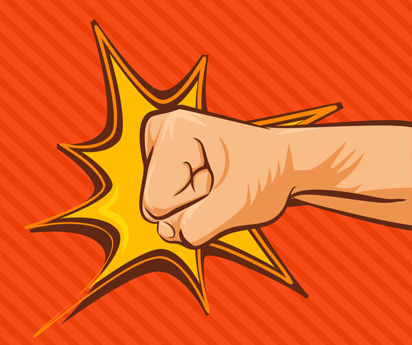 Vector fist flat illustration