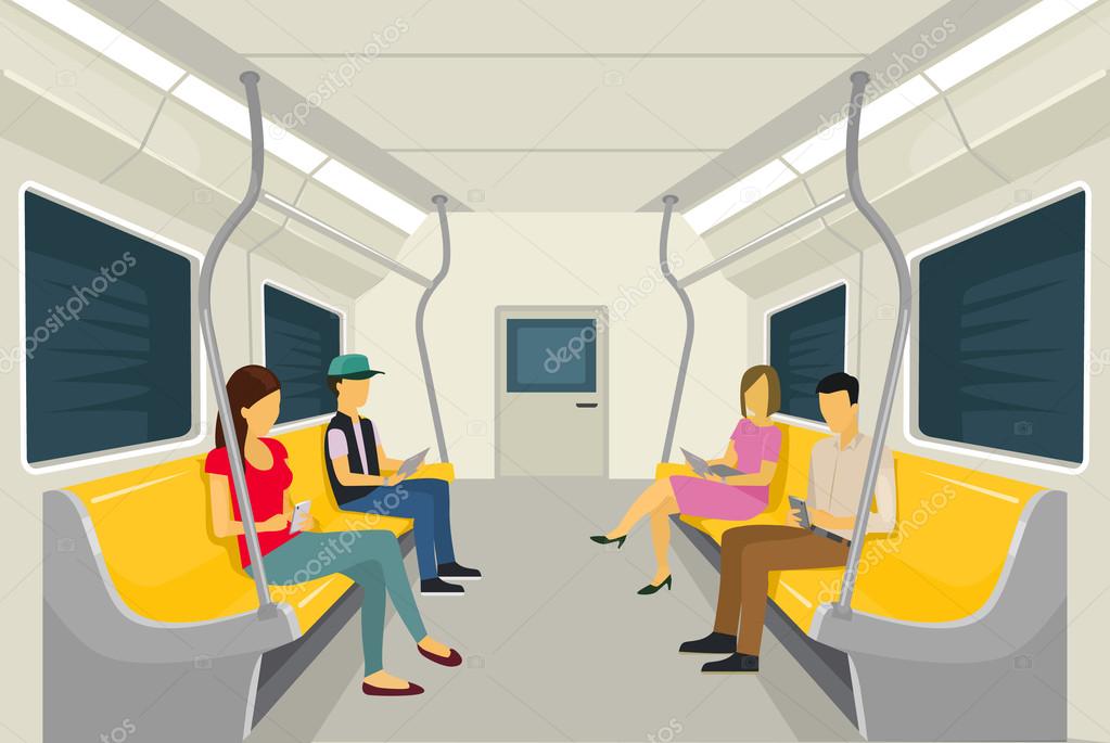 Vector subway flat illustration