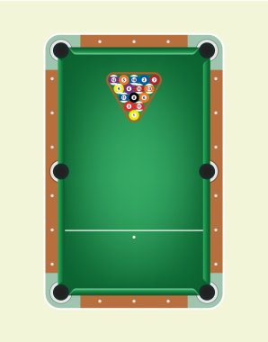 Bilardo masası. Vektör çizim