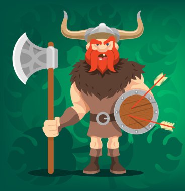 Vektör viking komik karikatür çizim