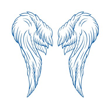 Kanatlar dövme vektör karikatür çizim