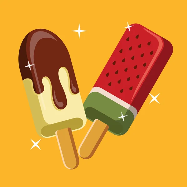 Ilustración plana de helado vectorial — Archivo Imágenes Vectoriales