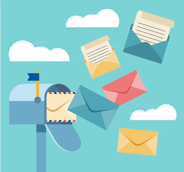 Vektör posta kutusu düz çizim