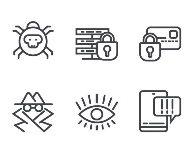 Veri koruması kişisel bilgi satırı simgesi izole edildi. Vektör düz grafik tasarımı