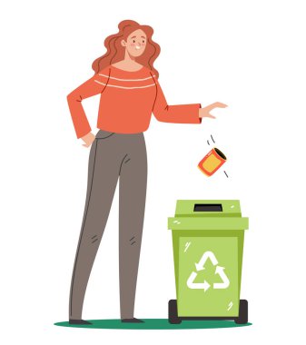 Çöp atıkları çöp geri dönüşüm konsepti. Vektör grafik tasarım çizim ögesi