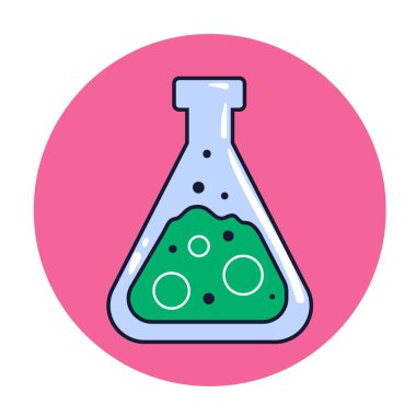 Laboratuvar şişe şişesi kimya biyolojisi mikroskobu izole edildi. Vektör düz grafik tasarım çizgi film illüstrasyonu