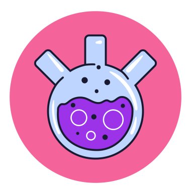 Laboratuvar şişe şişesi kimya biyolojisi mikroskobu izole edildi. Vektör düz grafik tasarım çizgi film illüstrasyonu