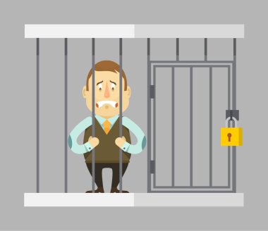 Tutuklu işadamı. Vektör düz çizim