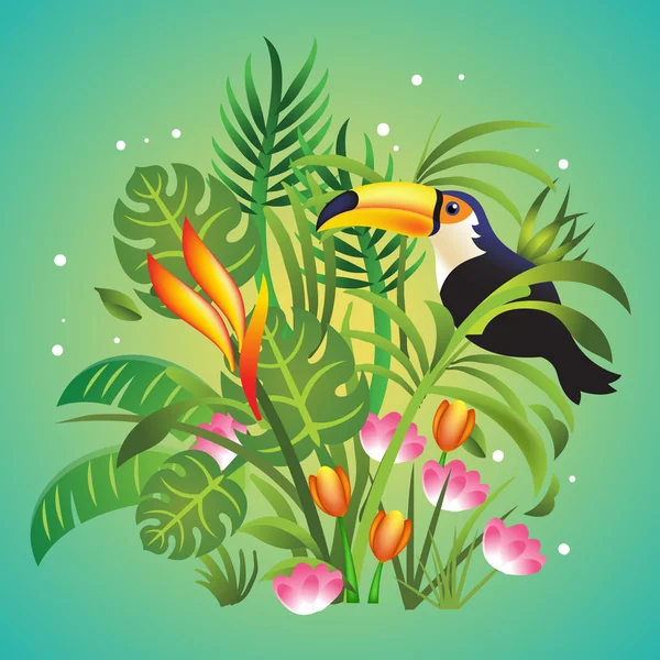 Illustration couleur dessin animé jungle vectorielle — Image vectorielle