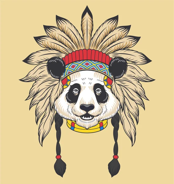 Tête de panda indienne. Illustration vectorielle — Image vectorielle