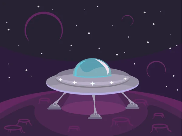 Illustrazione piatta del vettore UFO — Vettoriale Stock