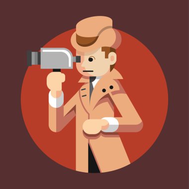 Vektör Dedektif düz çizim