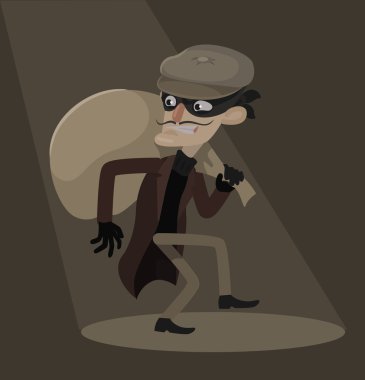 Thief vector flat illustration clipart