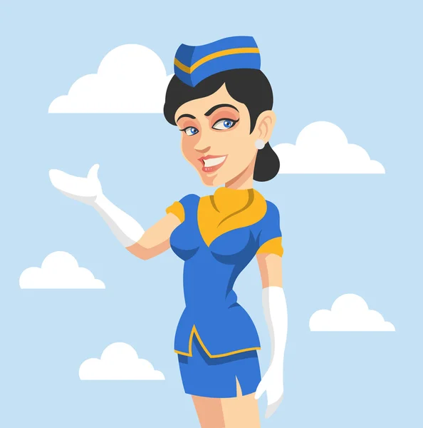 Stewardess. Vektorflache Abbildung — Stockvektor