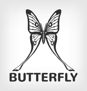 Siluet vektör siyah logo simge tasarlamak kelebek