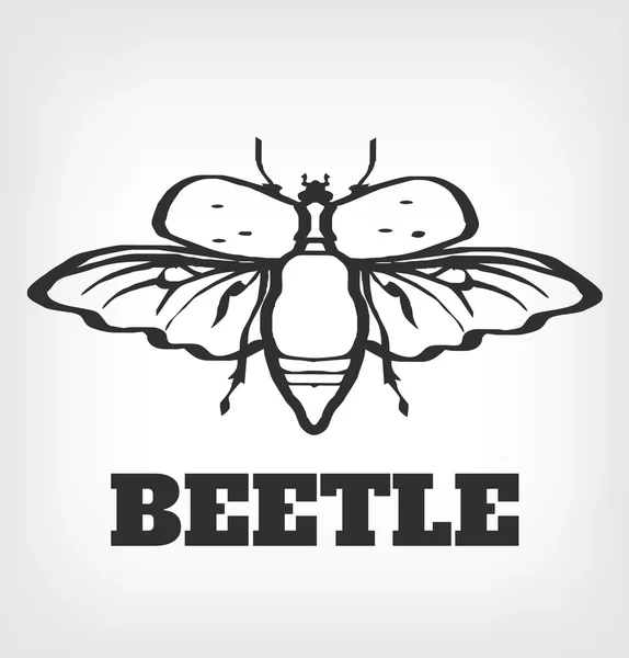 Bug sinal ícone preto logotipo ilustração —  Vetores de Stock