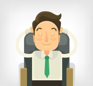 İşadamı uyuyor. Vektör düz çizim