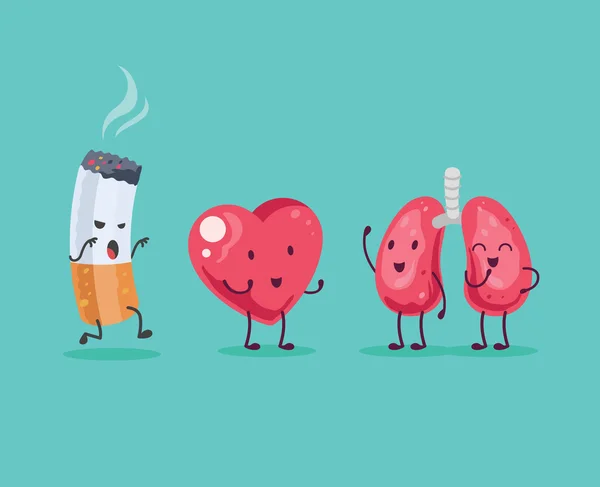 Sigarayı bırakmak. Vektör karikatür çizim