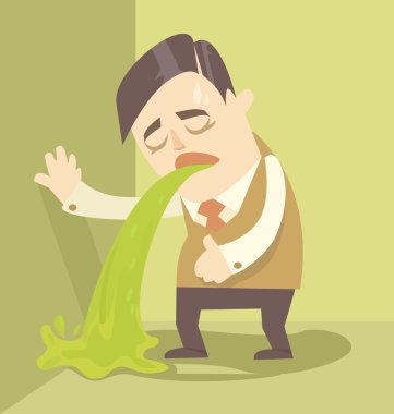 Sick businessman. Vector flat illustration clipart