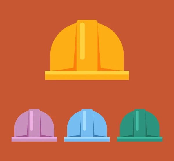 Hard hat vector flat sign icon set — Stock Vector