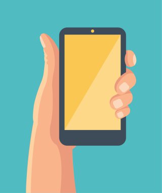 El smartphone kaçmak. Vektör düz çizim