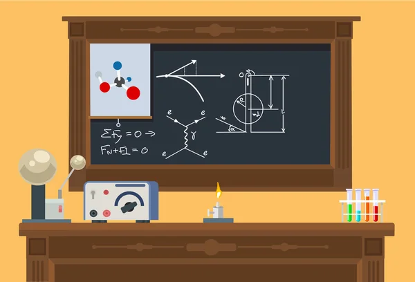 Clase de matemáticas. Ilustración plana del vector — Archivo Imágenes Vectoriales