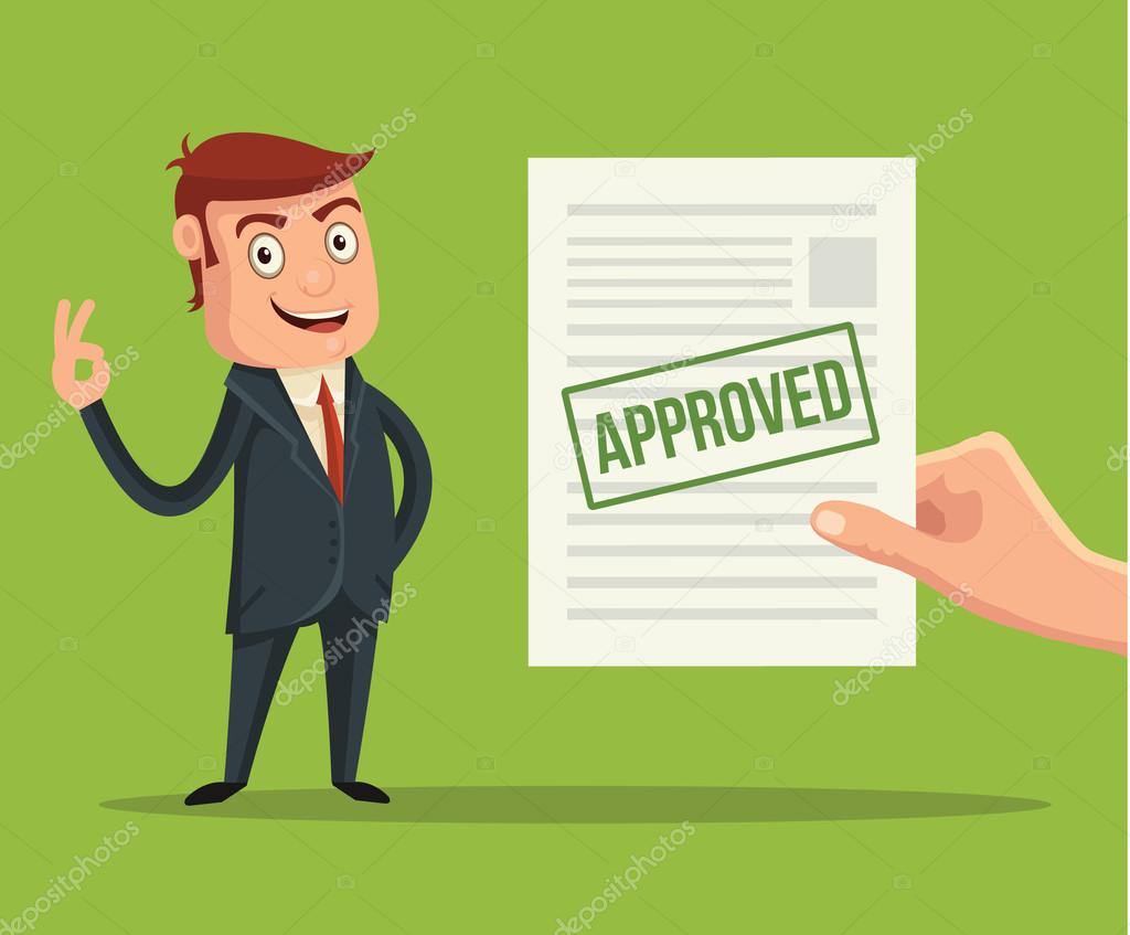 Approved application. Vector flat illustration