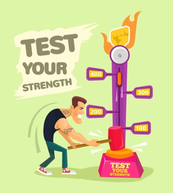 Test güç. Vektör düz çizim