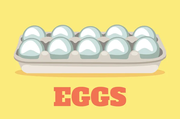 Vektor flache Cartoon-Illustration der Eier — Stockvektor
