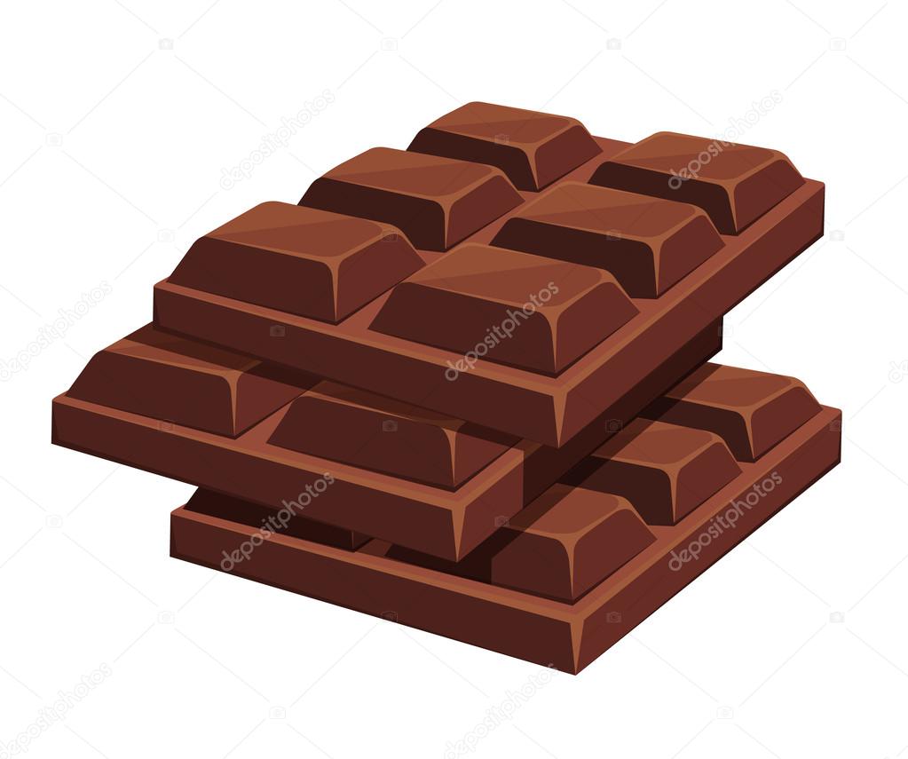 Chocolate bar. Vector cartoon illustration
