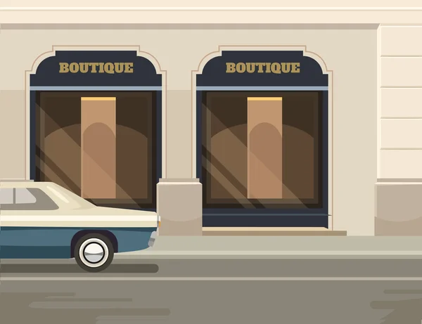 Rua Boutique. Ilustração plana vetorial — Vetor de Stock