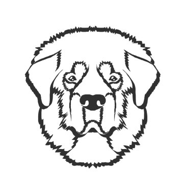 Dog Head'a siyah logo simge tasarlamak vektör