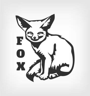 Vektör fox siyah logo simge tasarlamak