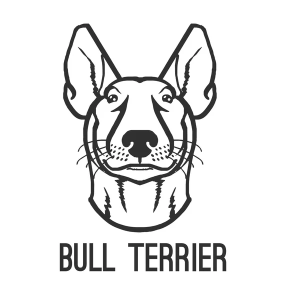 Bull terrier. Vector black icon logo illustration — Stock Vector