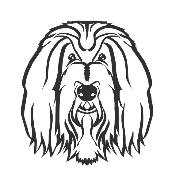 Illustrazione dell'icona logo nero vettoriale della testa del cane — Vettoriale Stock