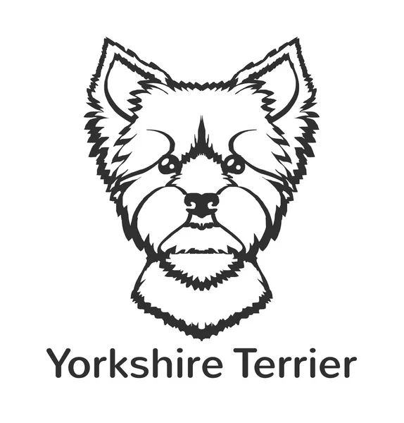 Yorkshire terrier. Vektor schwarzes Symbol Logo Abbildung — Stockvektor