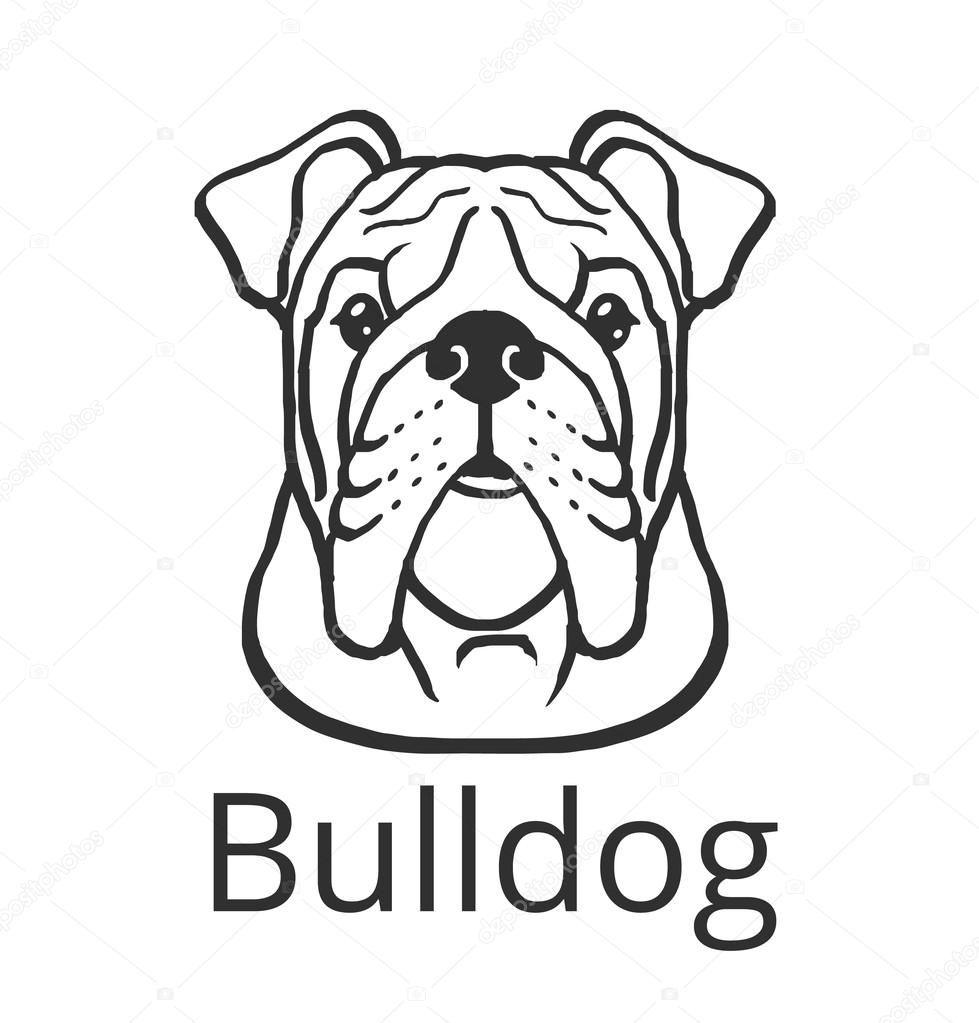 Bulldog black vector icon logo illustration