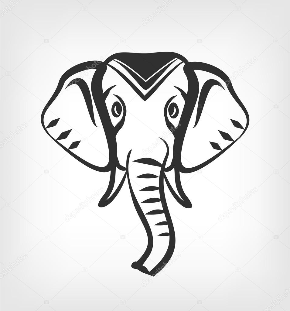 Circus Elephant vector black icon logo illustration