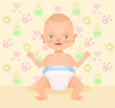 Şirin bebek. Vektör düz çizim