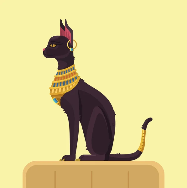 Egypt cat. Vector flat illustration — Stock Vector