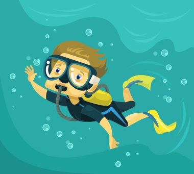 Dalış. Vektör düz çizim