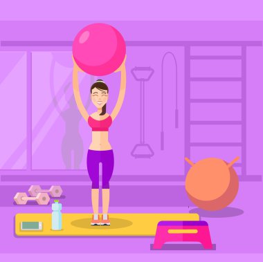 Spor ve fitness. Vektör düz çizim