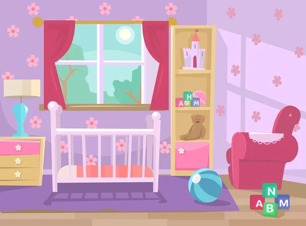 Baby room. Vector flat illustration — Stock Vector