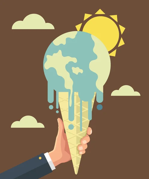 Global warming. Vector flat illustration — Stock Vector