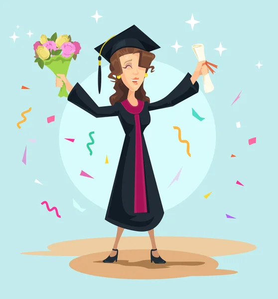 Graduation. Vector flat illustration — Stock Vector