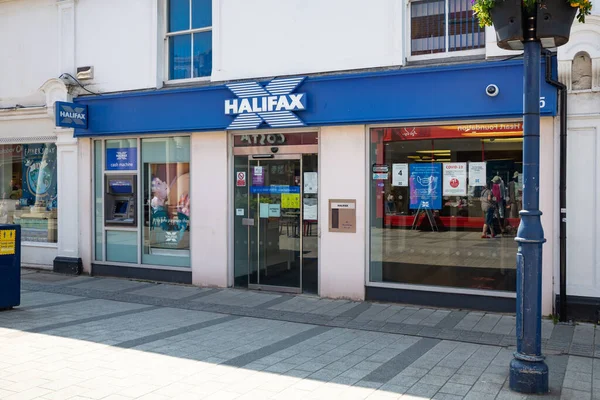 stock image Felixstowe Suffolk UK June 03 2021: Exterior view of a high street branch of the Halifax bank in Felixstowe town centre